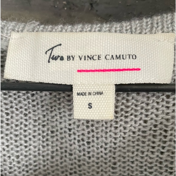 Vince Camuto open shoulder sweater. Navy and gray. Women’s size S. - Picture 3 of 8